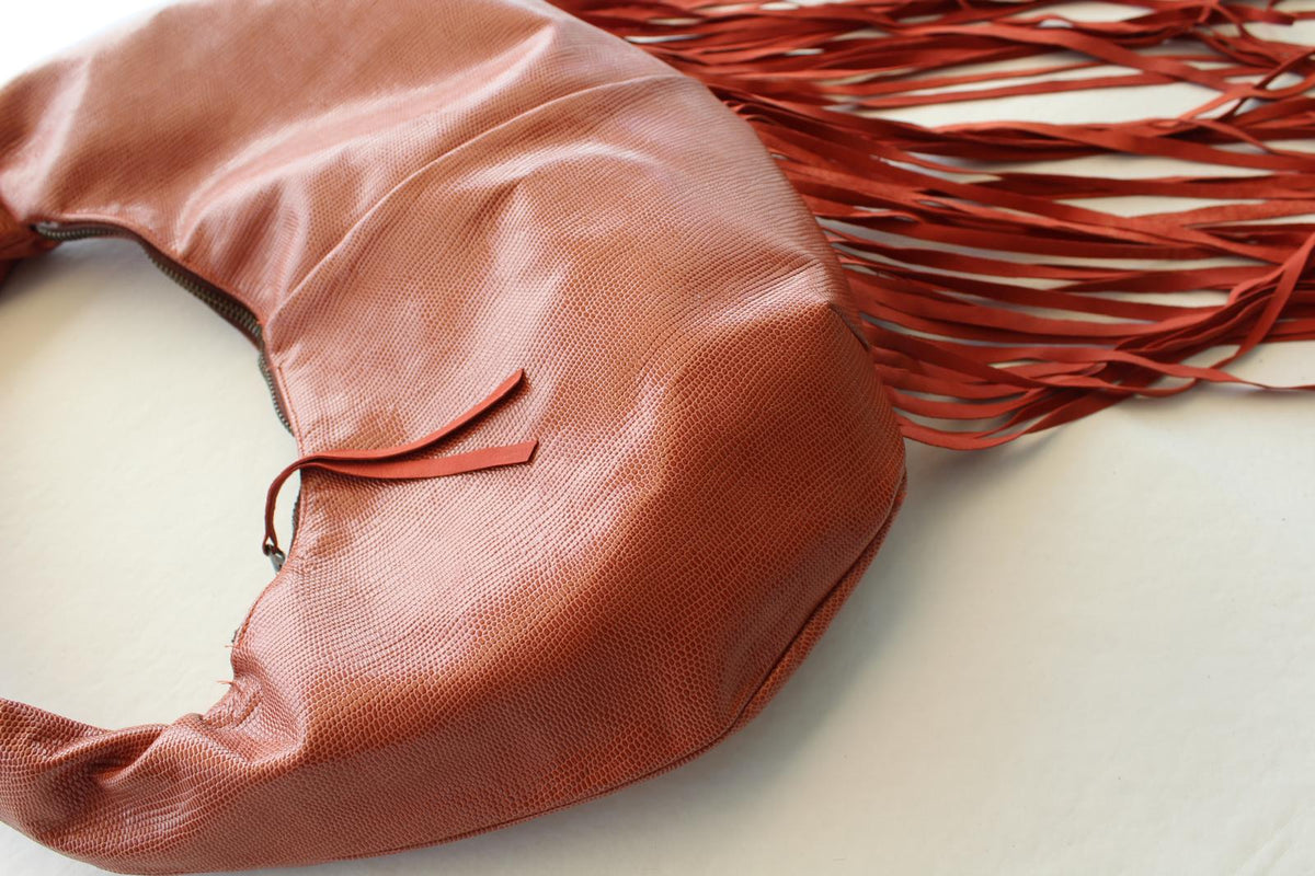 The Fringe Bag - Terracota Lizard