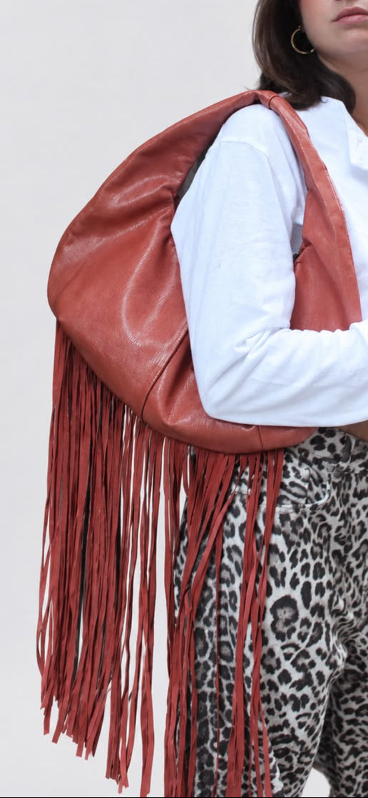 The Fringe Bag - Terracota Lizard