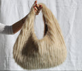 Faux Fur Hobo Bag — Sand