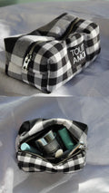 Gingham Pouch — Black & White