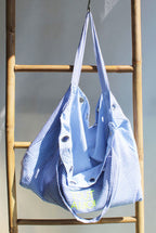 Striped Tote - Soft Blue